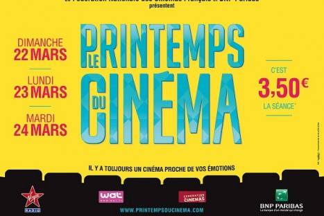 Le printemps du cinéma , les 22, 23 et 24 mars