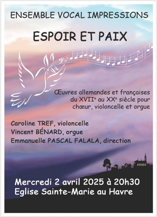 Espoir et Paix. Concert le 2 avril par l&rsquo;ensemble vocal Impressions