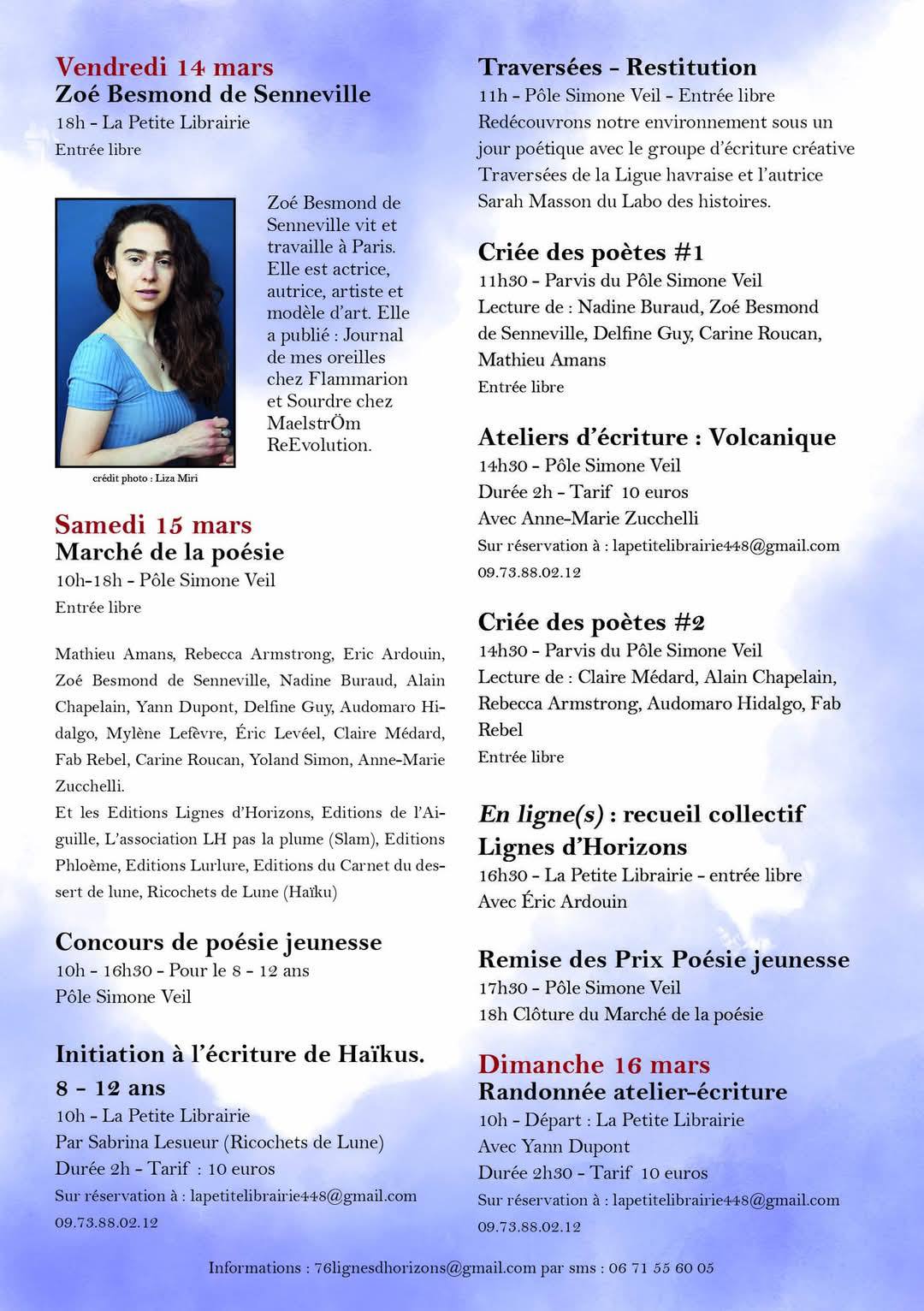 Criée des poètes du 14 au 16 mars