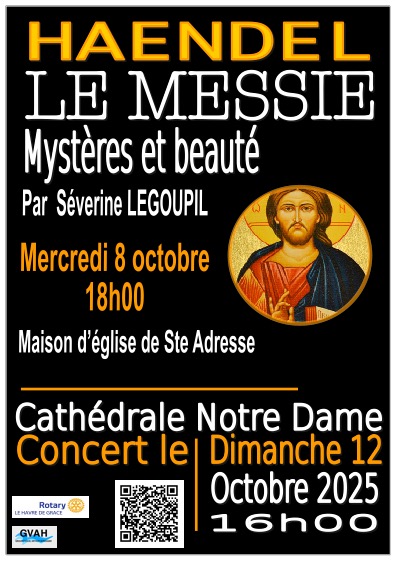 Le Messie de Haendel. 12 octobre.  Concert de transmission et solidarité