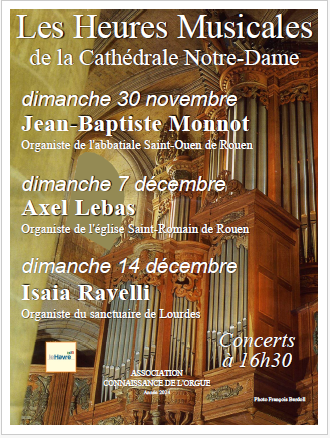 Connaissance de l&rsquo;orgue: cycle de l&rsquo;Avent à la cathédrale Notre Dame du Havre